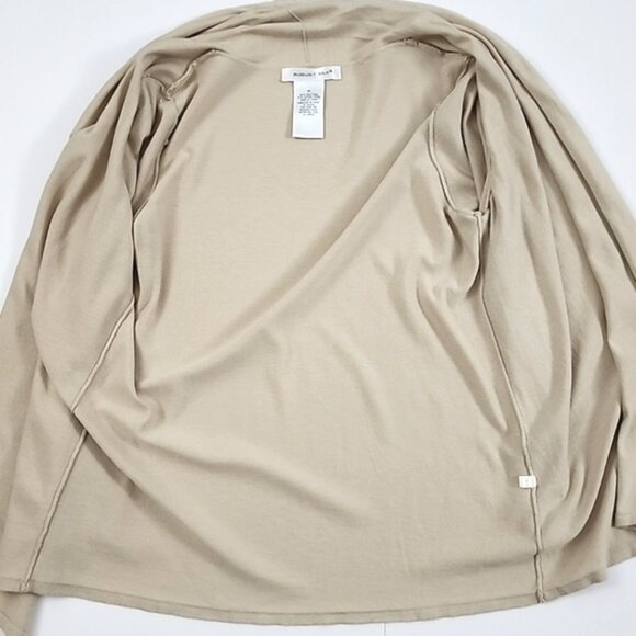 August Silk Women's Cream Silk Blend Open Front Cardigan 3/4 Sleeves Size Medium - Picture 7 of 11